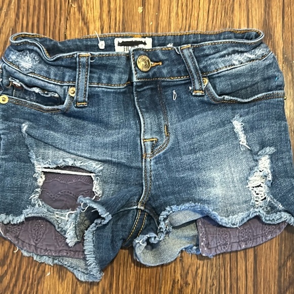 Hudson Girls Blue Ripped Jean Shorts Size 8 - Picture 1 of 5